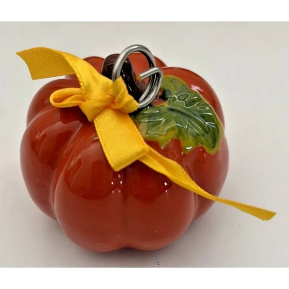 temp-tations Ceramic Pumpkin Place Card Holders Fall Thanksgiving Set of  6